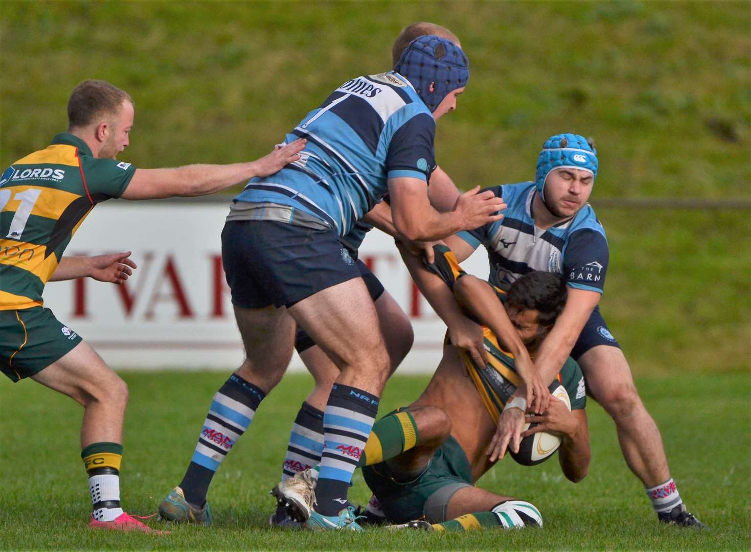 Players fight for possession