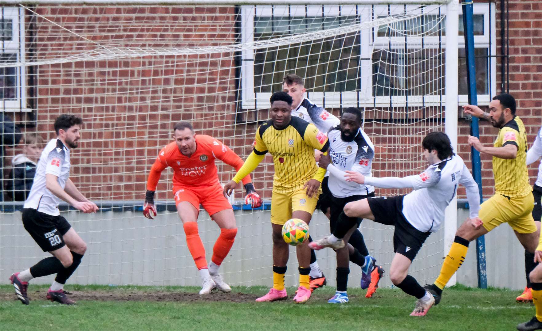 Elis Watts looks to clear his lines against the league leaders. Pictures by Phil Cannings