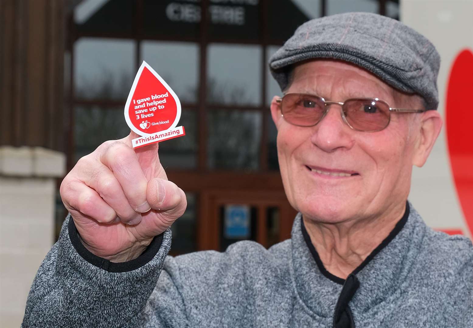 Tony White arrives at Fieldgate Centre to donate blood for the 141st time.