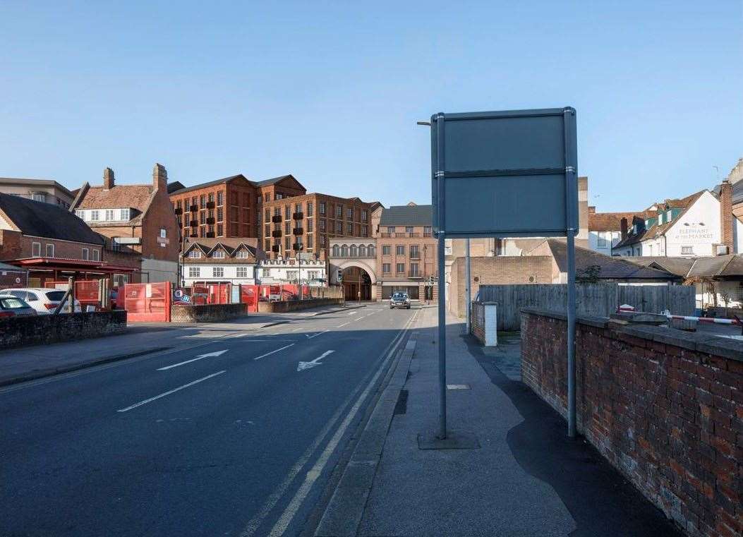 What the redevelopment of the Kennet Shopping centre would look like from Bear Lane if the plans are approved
