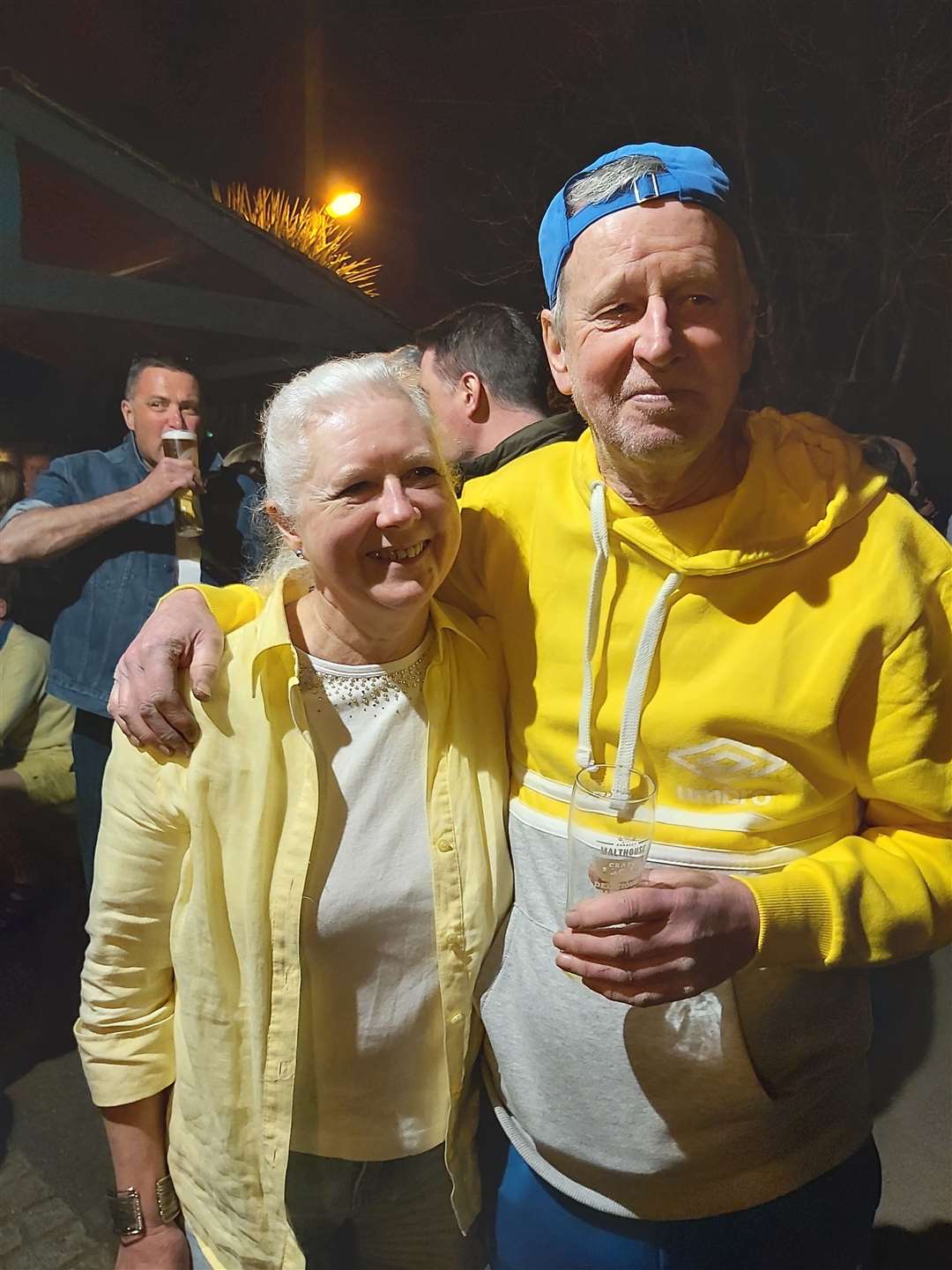 Robin McDonald, who certainly embraced the 'teenager' theme of his farewell party, with his partner Suzie Kensett