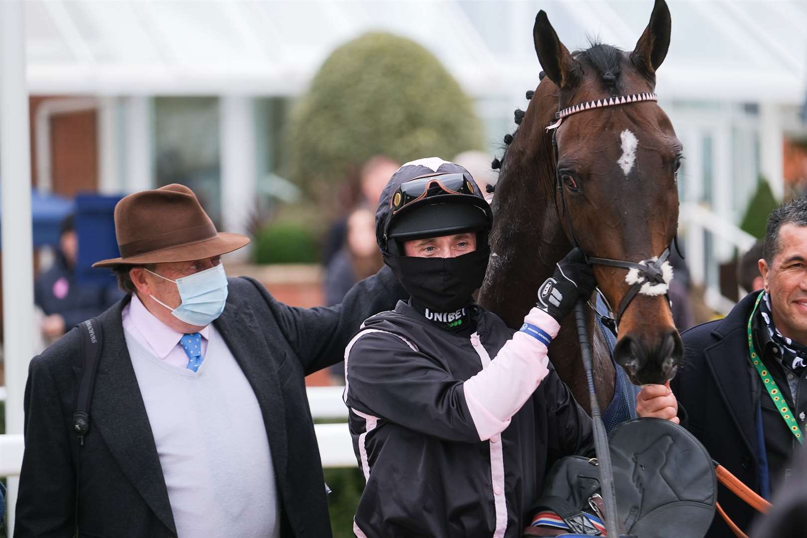 I Am Maximus back in the parade ring at Newbury
