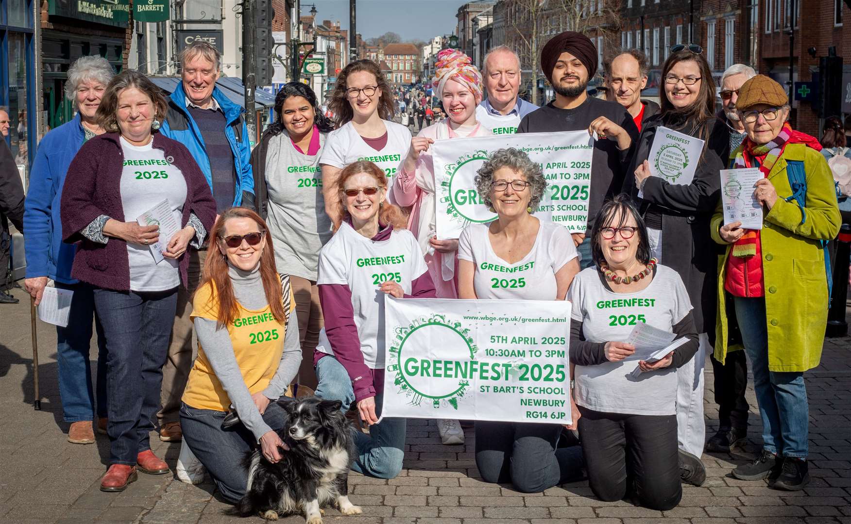 GreenFest team celebrating this year's launch in the town centre