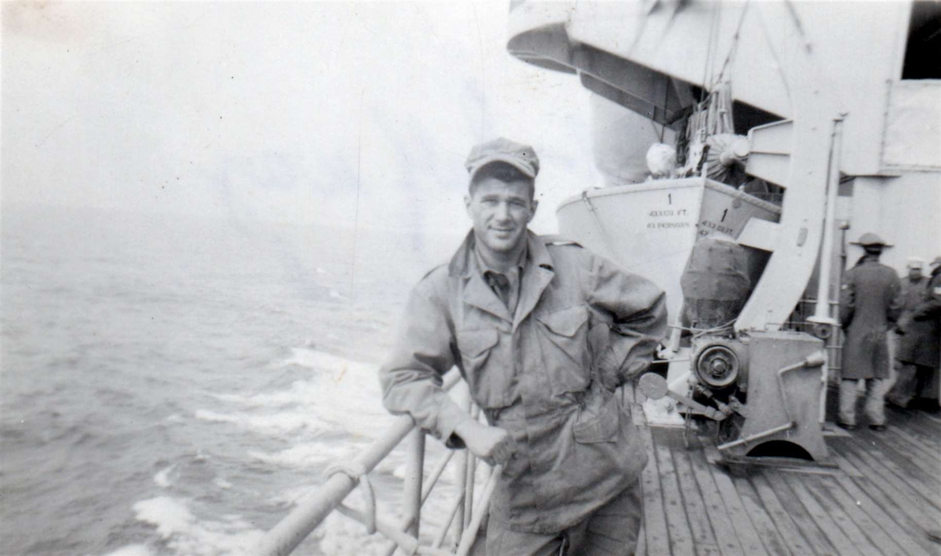 George Tiss halfway to England by ship in May 1952