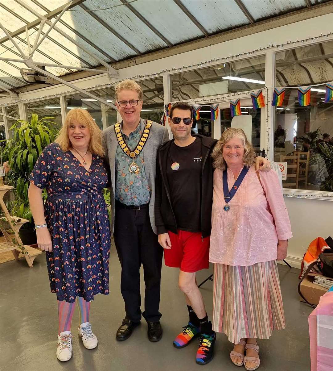 The mayor and mayoress of Thatcham with Newbury Pride, picture: Newbury Pride