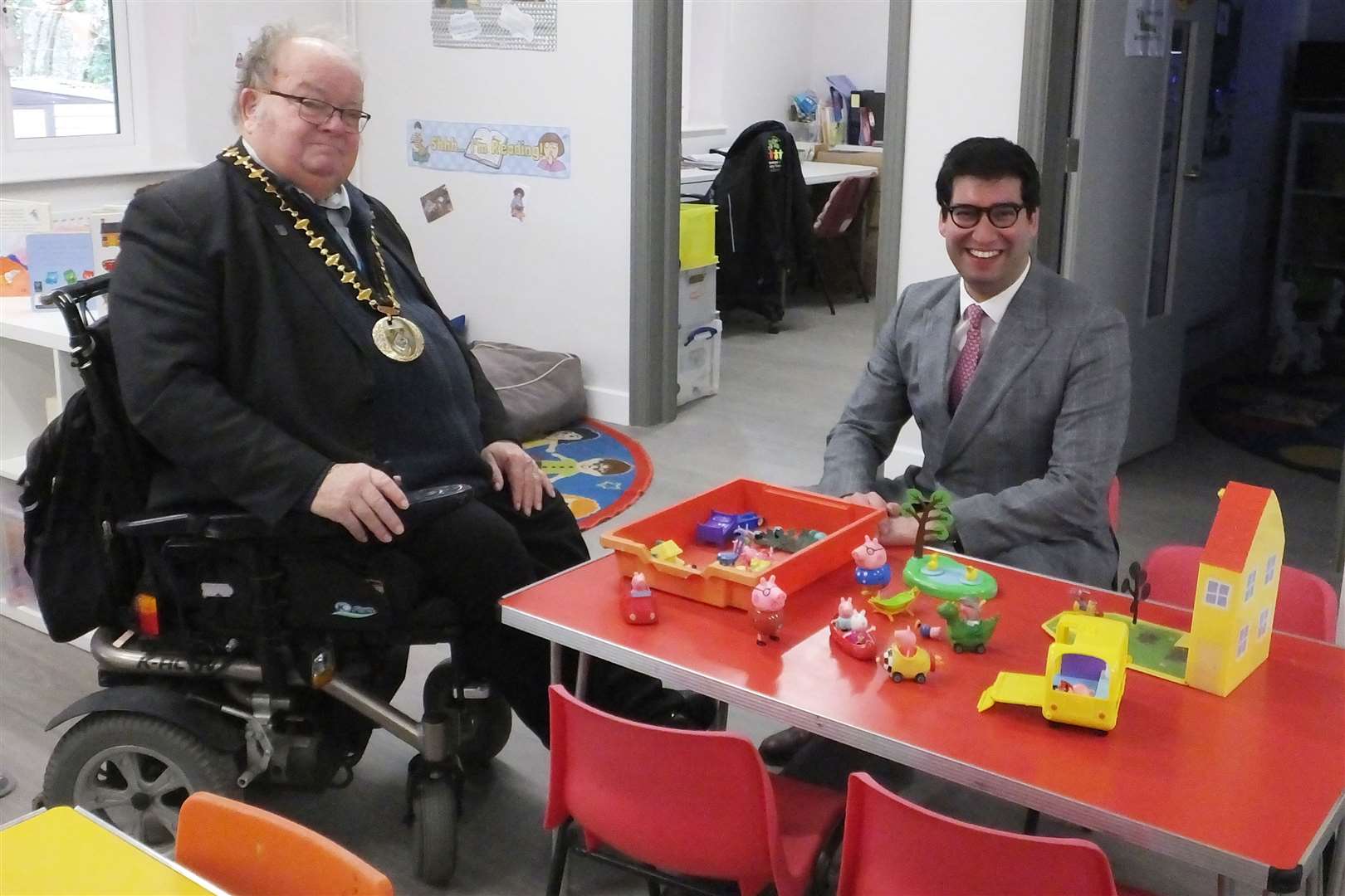 Mayor Leeks with MP Jayawardena in the new preschool space