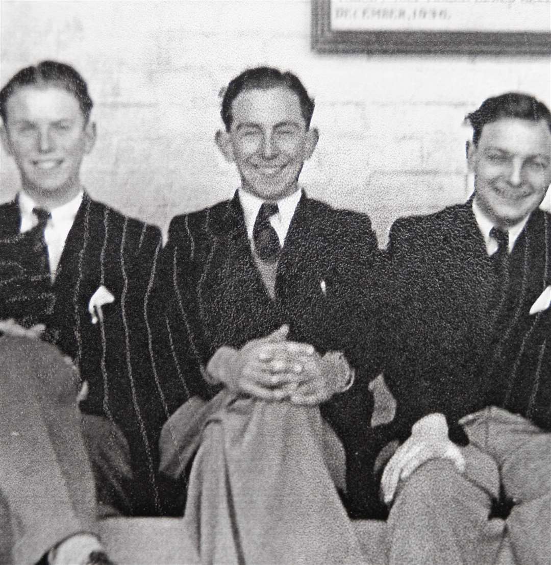 Reg Piper, second from right, while attending Newbury Grammar School