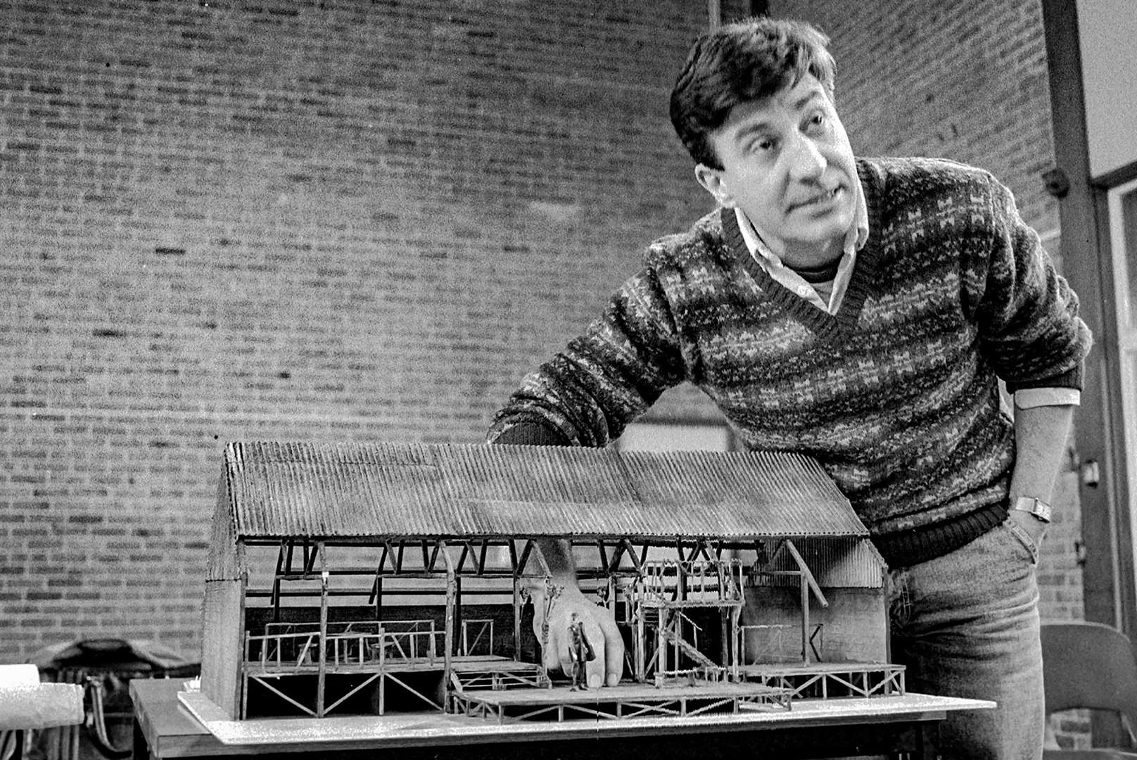 Martyrs: Director Ed Wilson with the scale model of the open air theatre