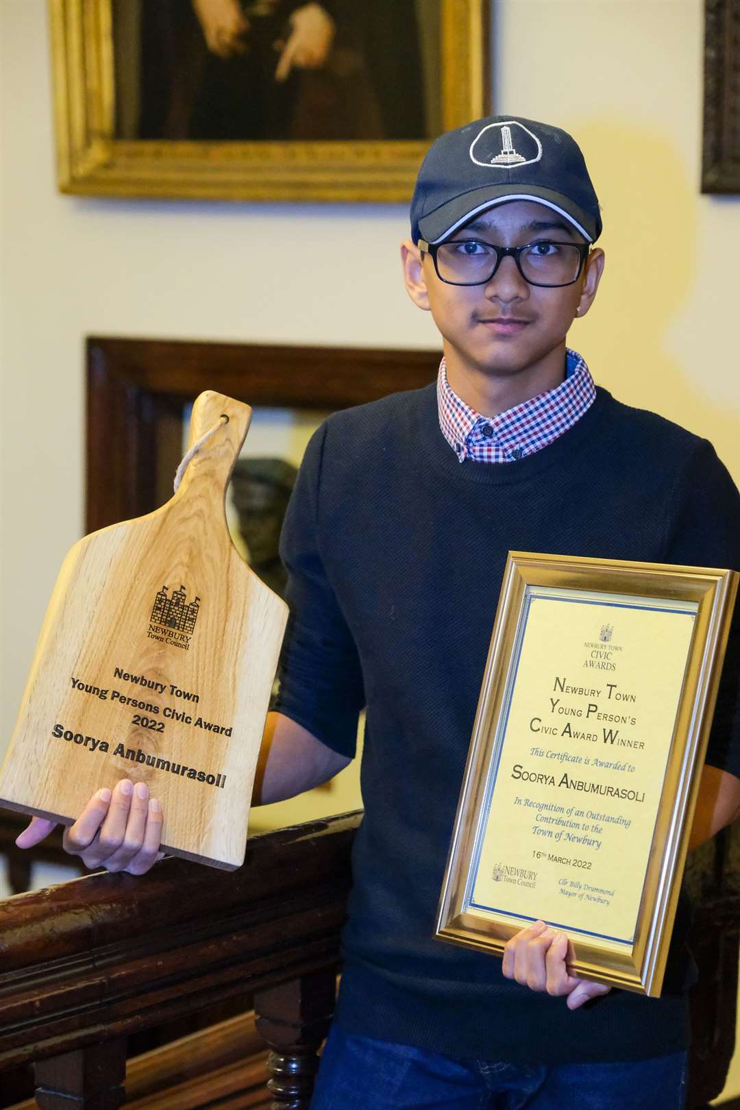 Winner of the Newbury Town Young Person's Civic Award Soorya Anbumurasoli