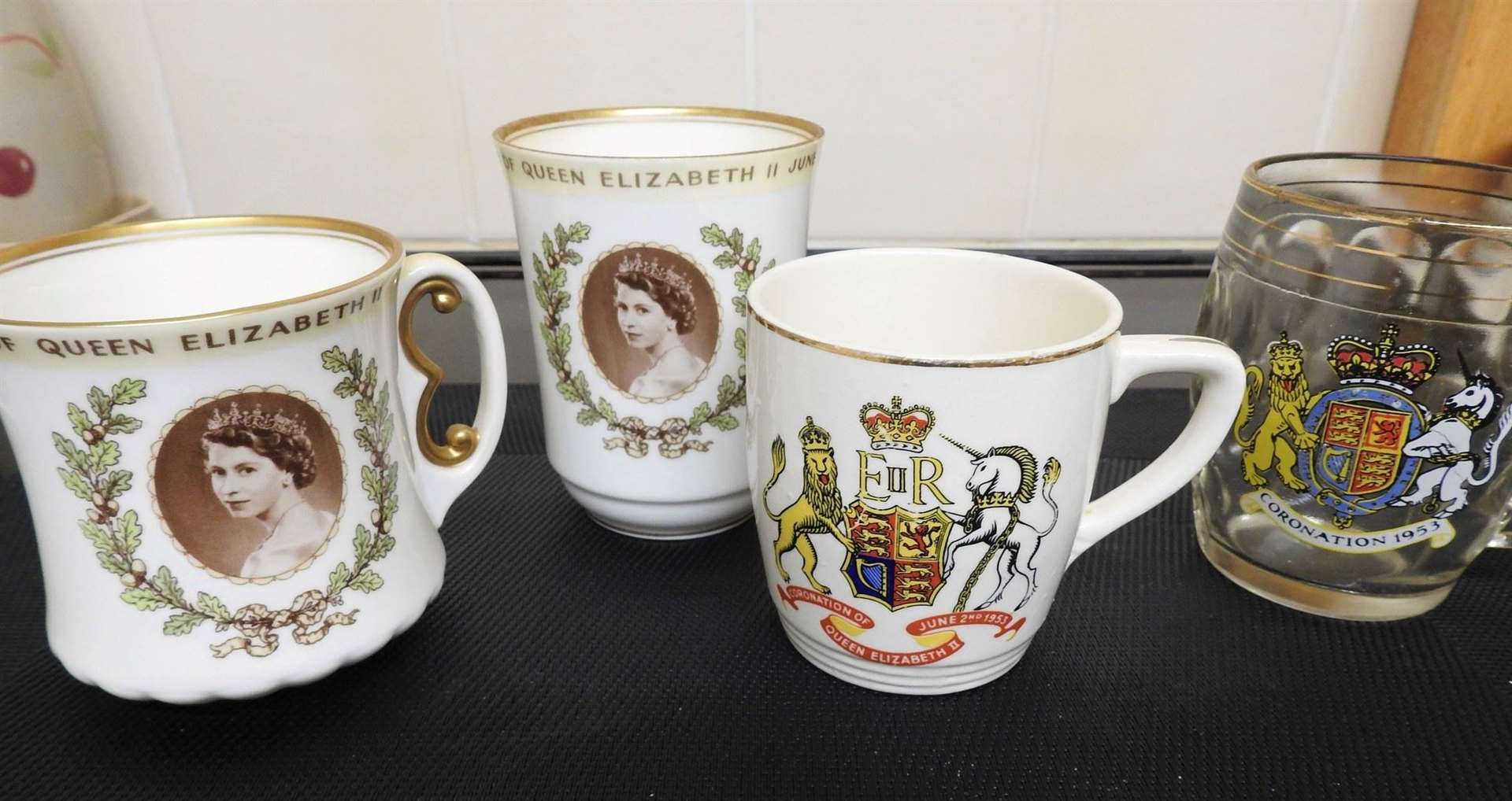 Souvenir Coronation cups and saucers presented to children in 1953. Credit: Liz Beard