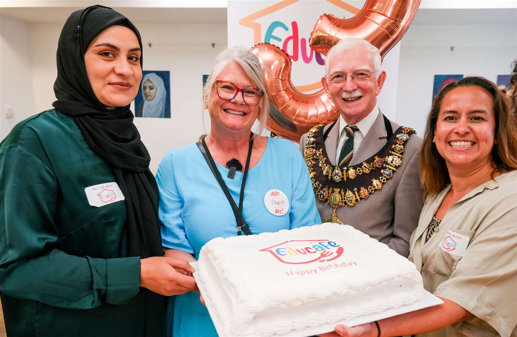 Educafe team marking the hub’s recent third birthday