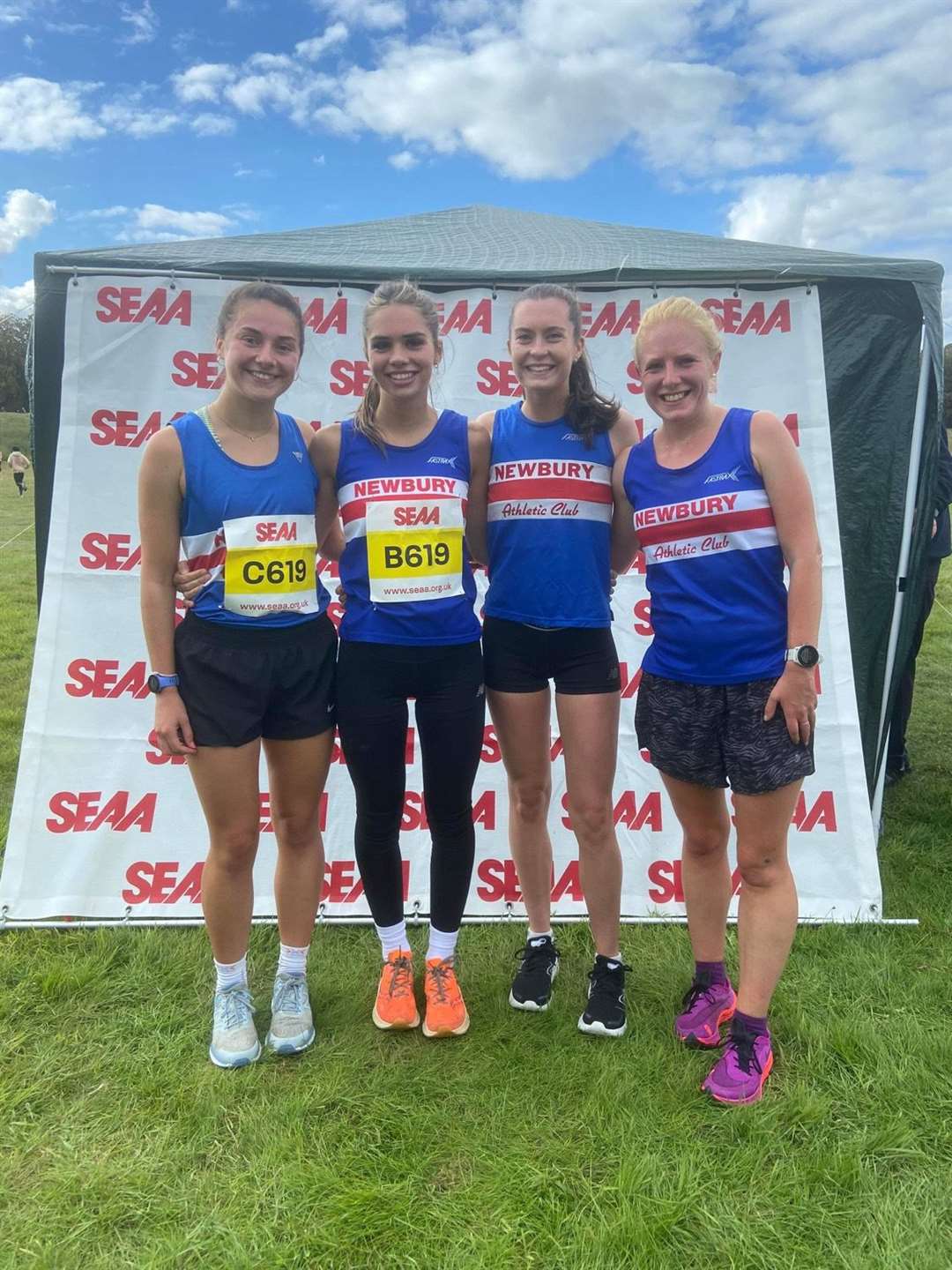 Izzy Fry (second from right) with teammates Emma Downie, Josie Robertson and Laura Buchanan