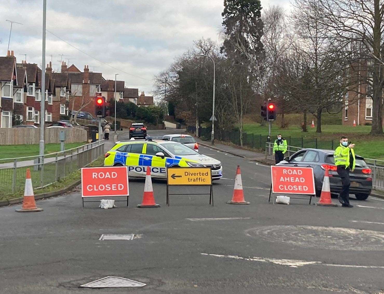 Roads in Tilehurst are shut due to a fire in Grovelands Road Picture: Hinna Aamani