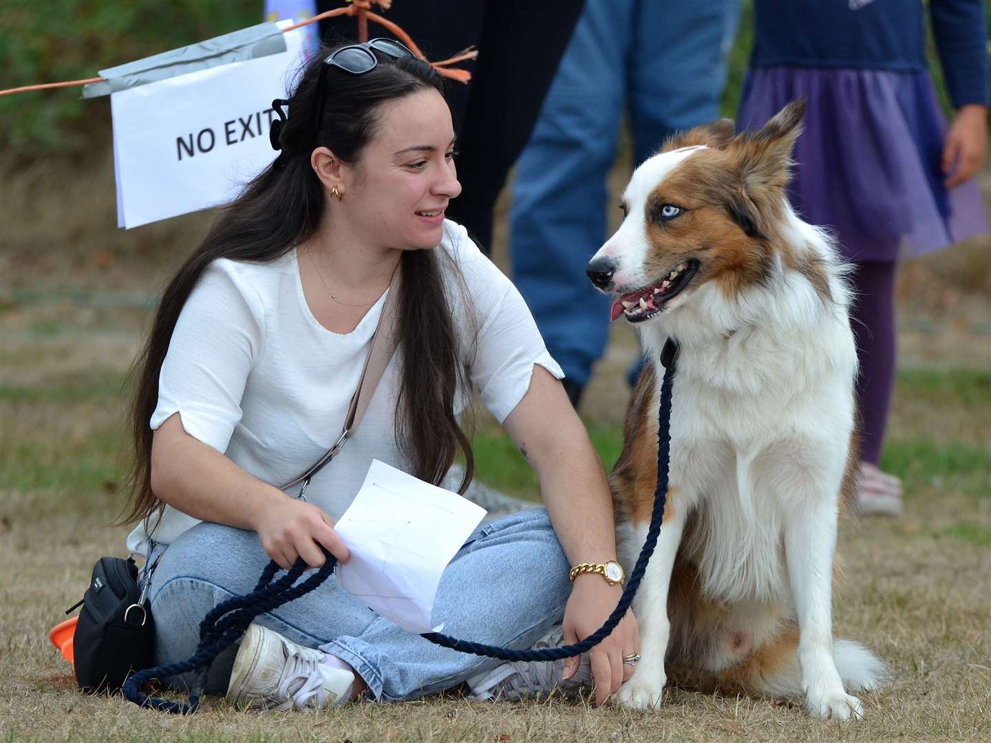 Hopeful owners with their talented pooches at the dog show