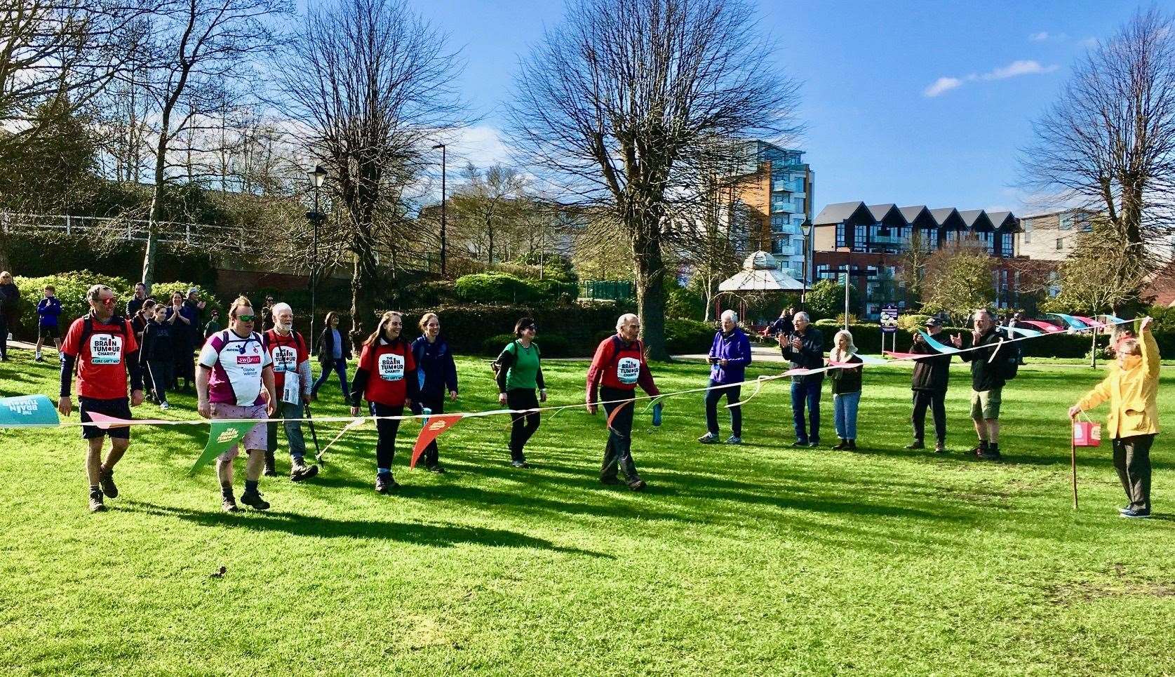 Mr Hart crossing the finish line at Victoria Park, Newbury. Credit: Dr Paul Millard