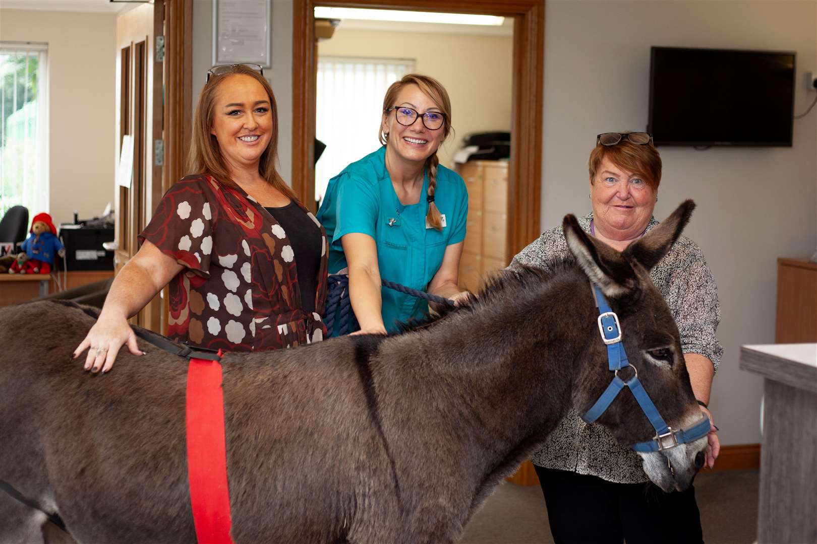 Barney was a big hit with the team members at Winchcombe Place, as well as with residents