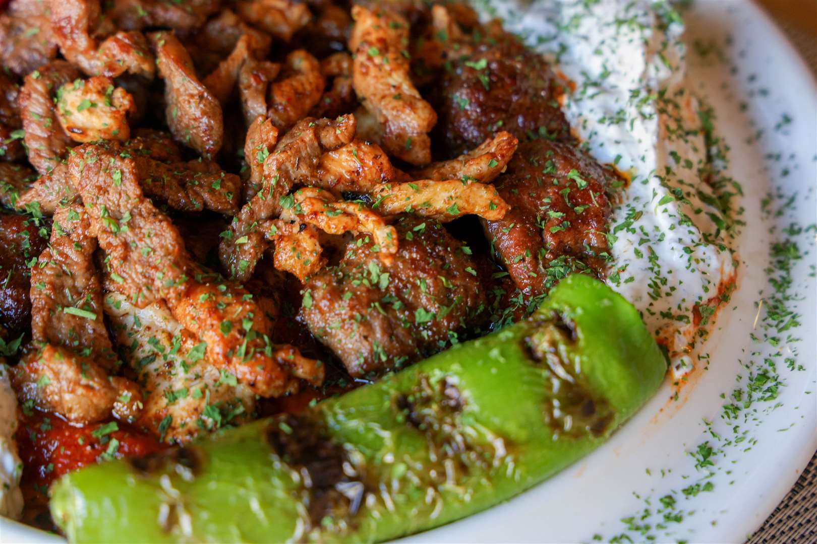 Iskender (meatball £18, lamb £24 or Chicken £19)