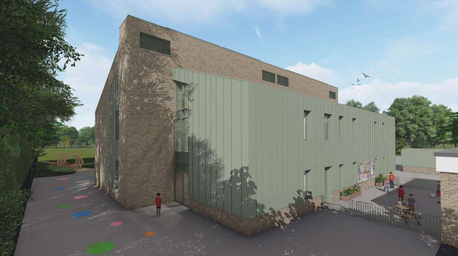 The south east perspective of the new block, credit: Edgingtons Architects