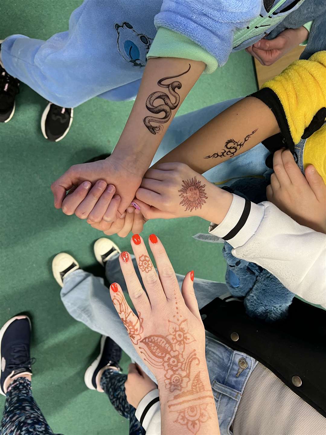 Some pupils even displayed temporary tattoos!