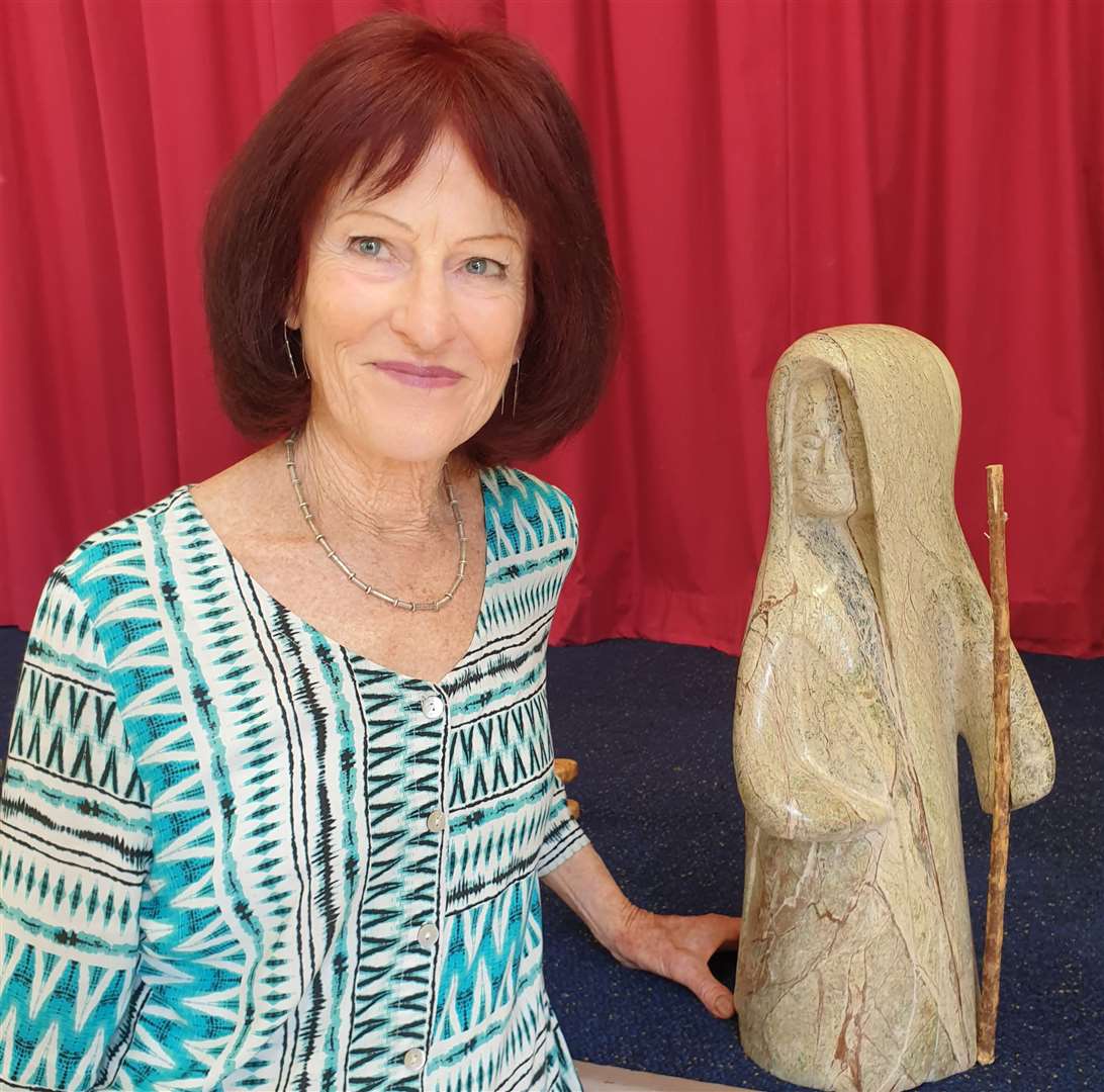 Swire Ridgeway art competition: Barbara Oster winning sculpture The Traveller with Quarterstaff