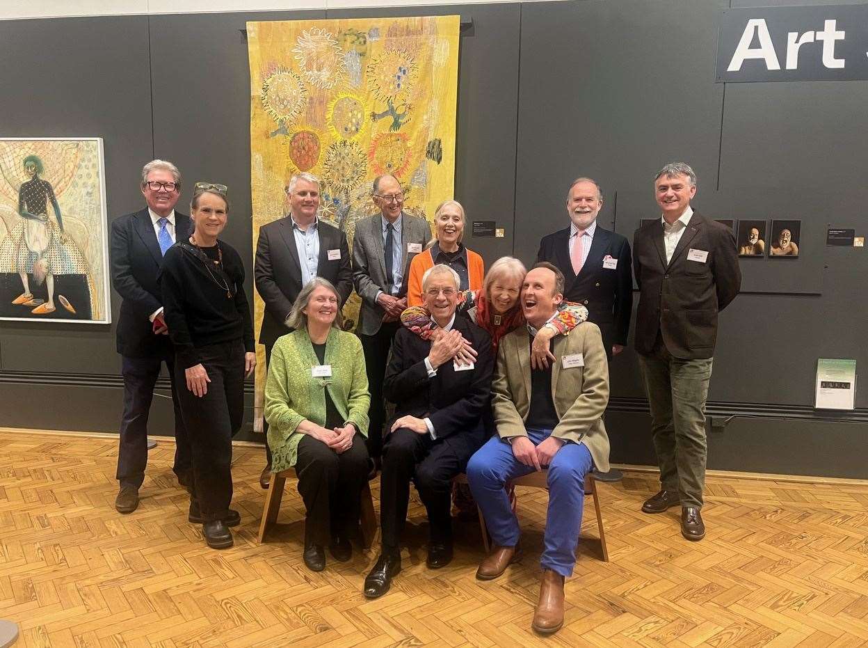 Johannes von Stumm with Reading Foundation for Art trustees and Alice Kettle (orange jacket)
