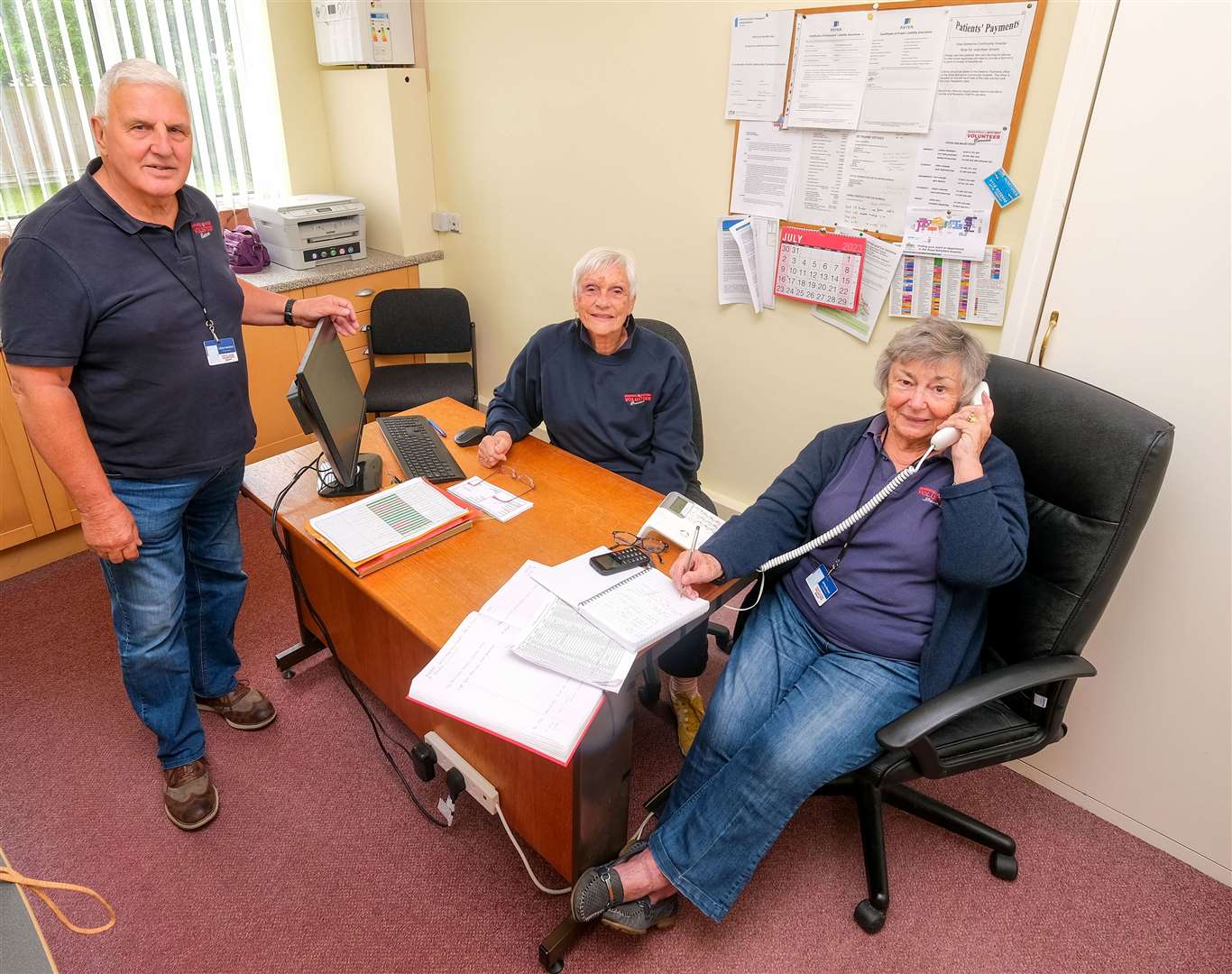 Gilbert Bedford, Sue Partington and Jennifer Broom of the Burghfield & Mortimer Volunteer Bureau