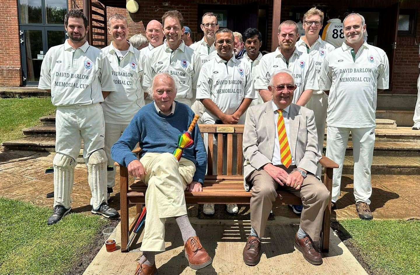 Hampstead Norreys Cricket Club President, Peter Goulden, and Roy Barlow, father of David Barlow. Credit: Melissa Laurence