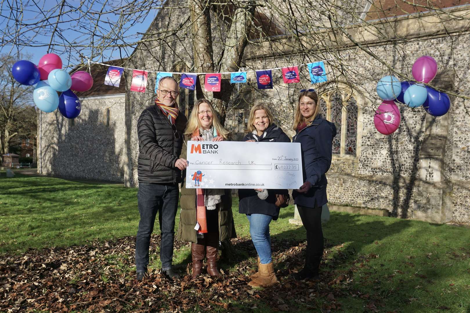 The Kingsclere Cancer Research Fundraiser group, (from left) Sean Cleghorn, Mandy Keable, Beccy Preston and Claire Ellis