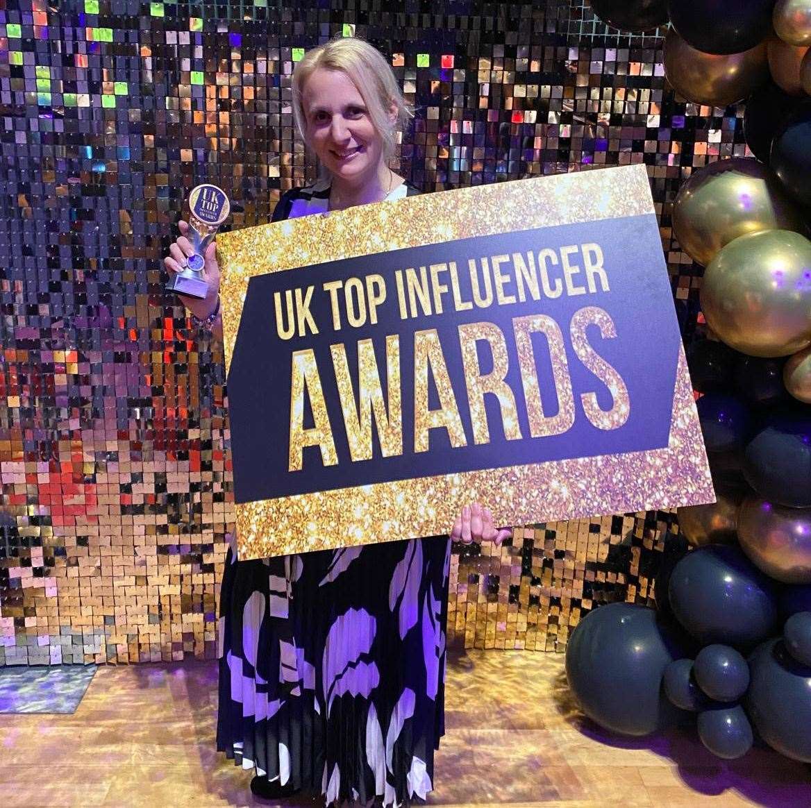 Joanne with her award, picture: sent in via Joanne Elliot