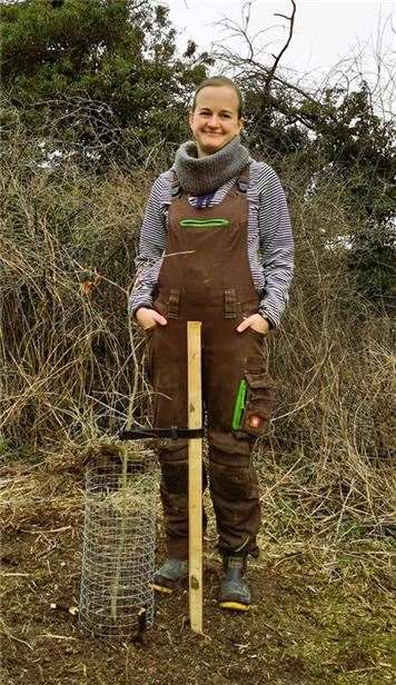 Nicki Peach planting the tree, credit: Simon Wilkes, David Conquest