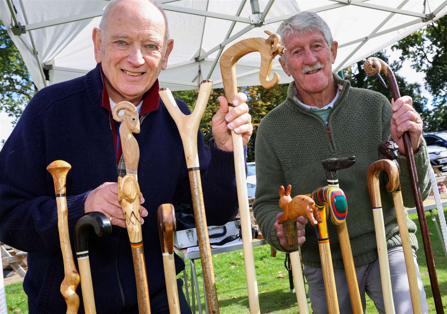 Phil Daniel and Malcolm Broughton from Callava Stickdressers at the Wash Common Community Festival