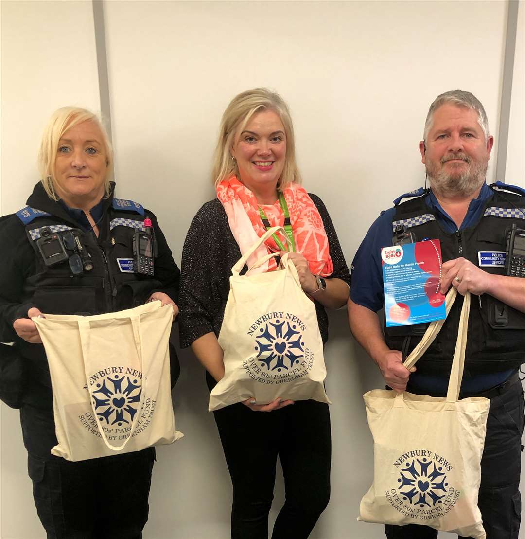 Some of the parcels were left with Eight Bells for Mental Health, which has a drop in centre in Newbury.