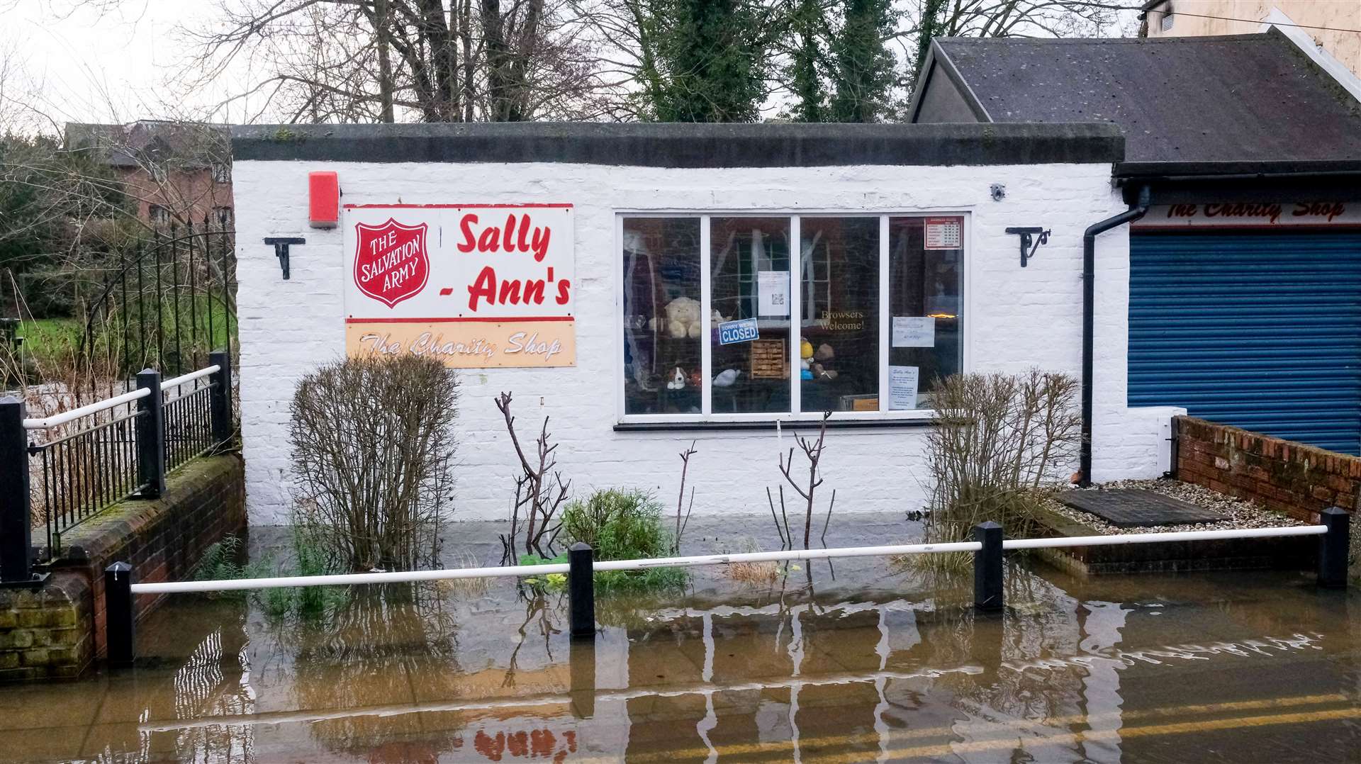 Floods in Northcroft Lane - Sally Ann's Shop