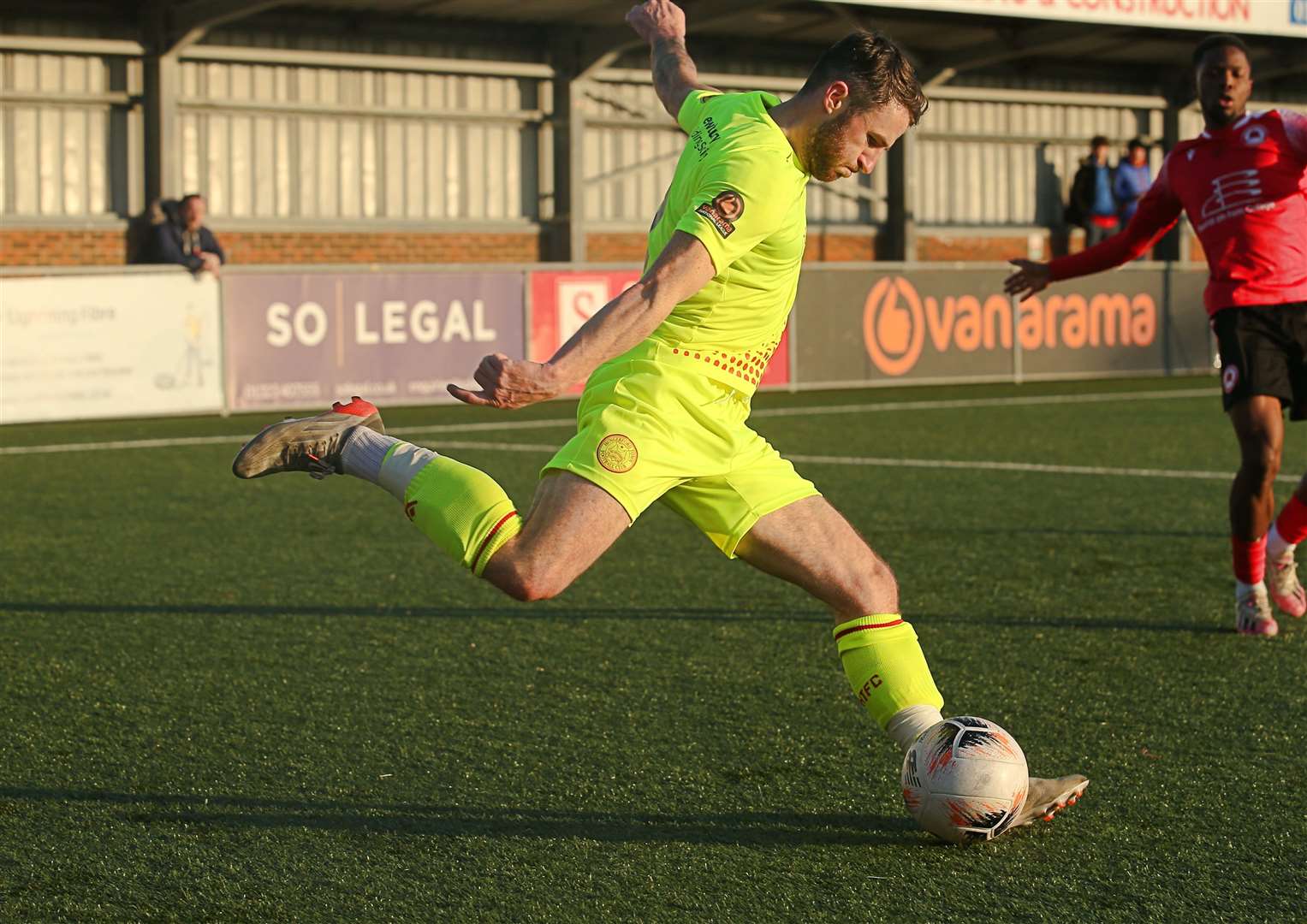 Goalscorer Louis McGrory. Pic: Jeff Youd