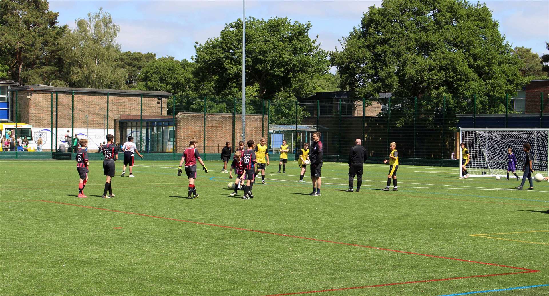 The first show match on the 3G pitch at The Hurst School in Tadley