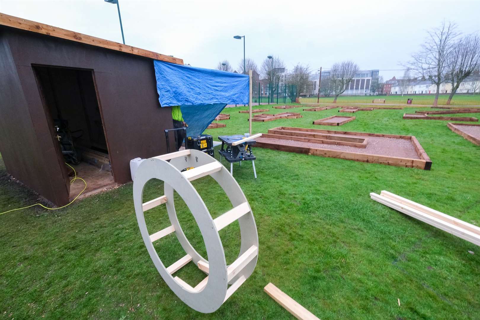 The mini golf course is currently under construction in Victoria Park