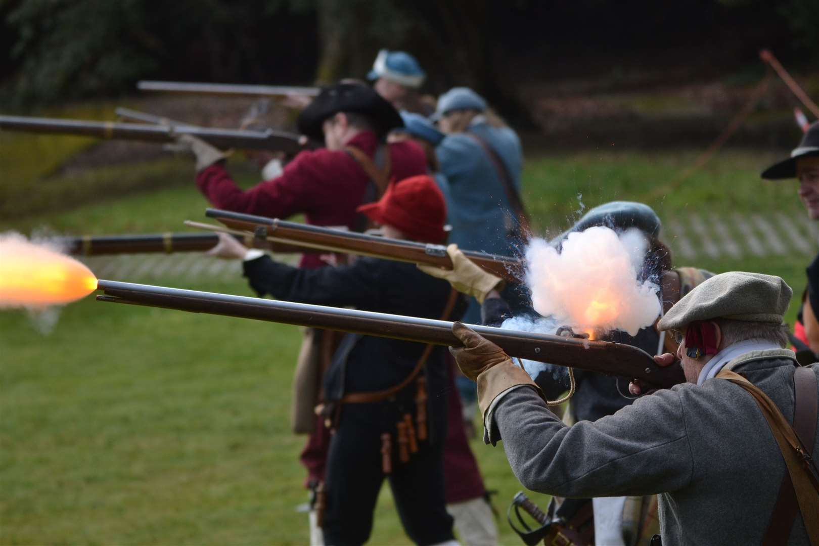 Both sides exchange musket fire at Civil War re-enactment day at Shaw House