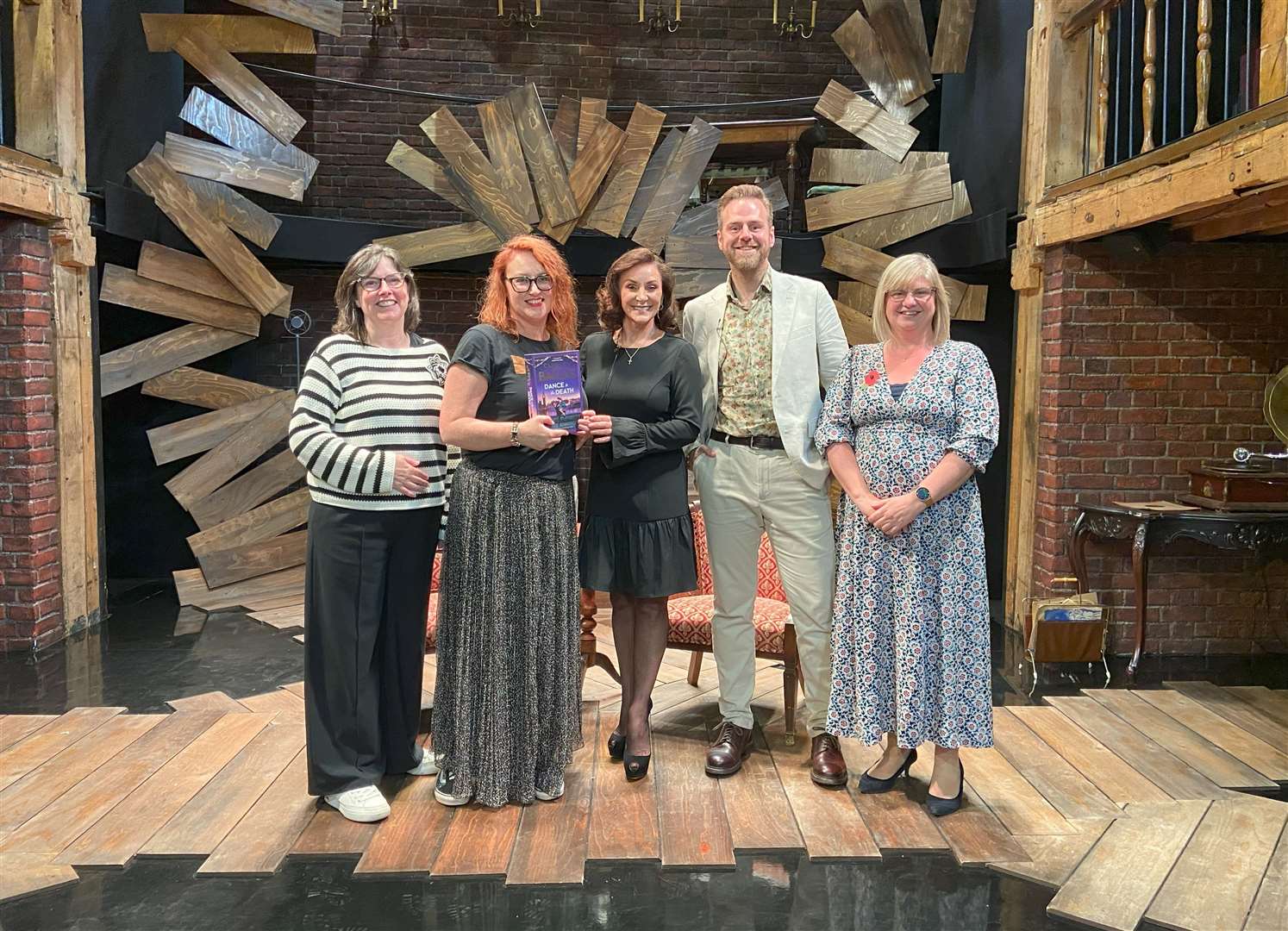 Janine Giovanni & Emma Milne-White from Hungerford Bookshop, Shirley Ballas, AJ West and Watermill executive director Claire Murray