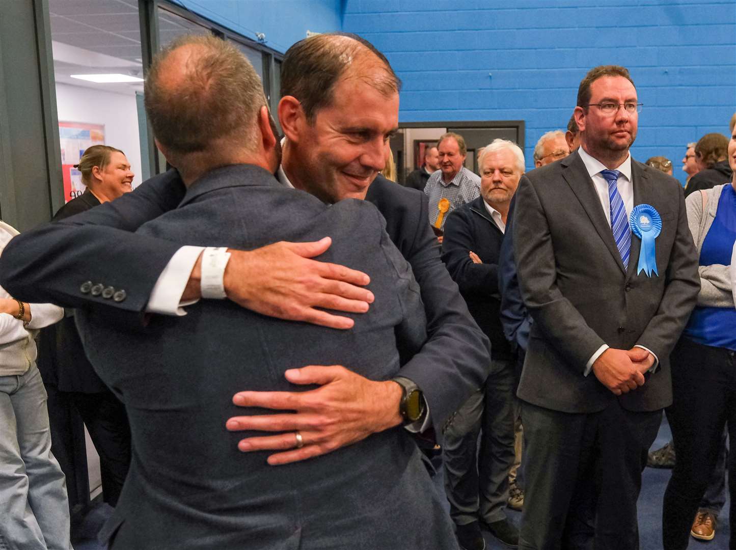 Lee Dillon at the General Election count in 2024