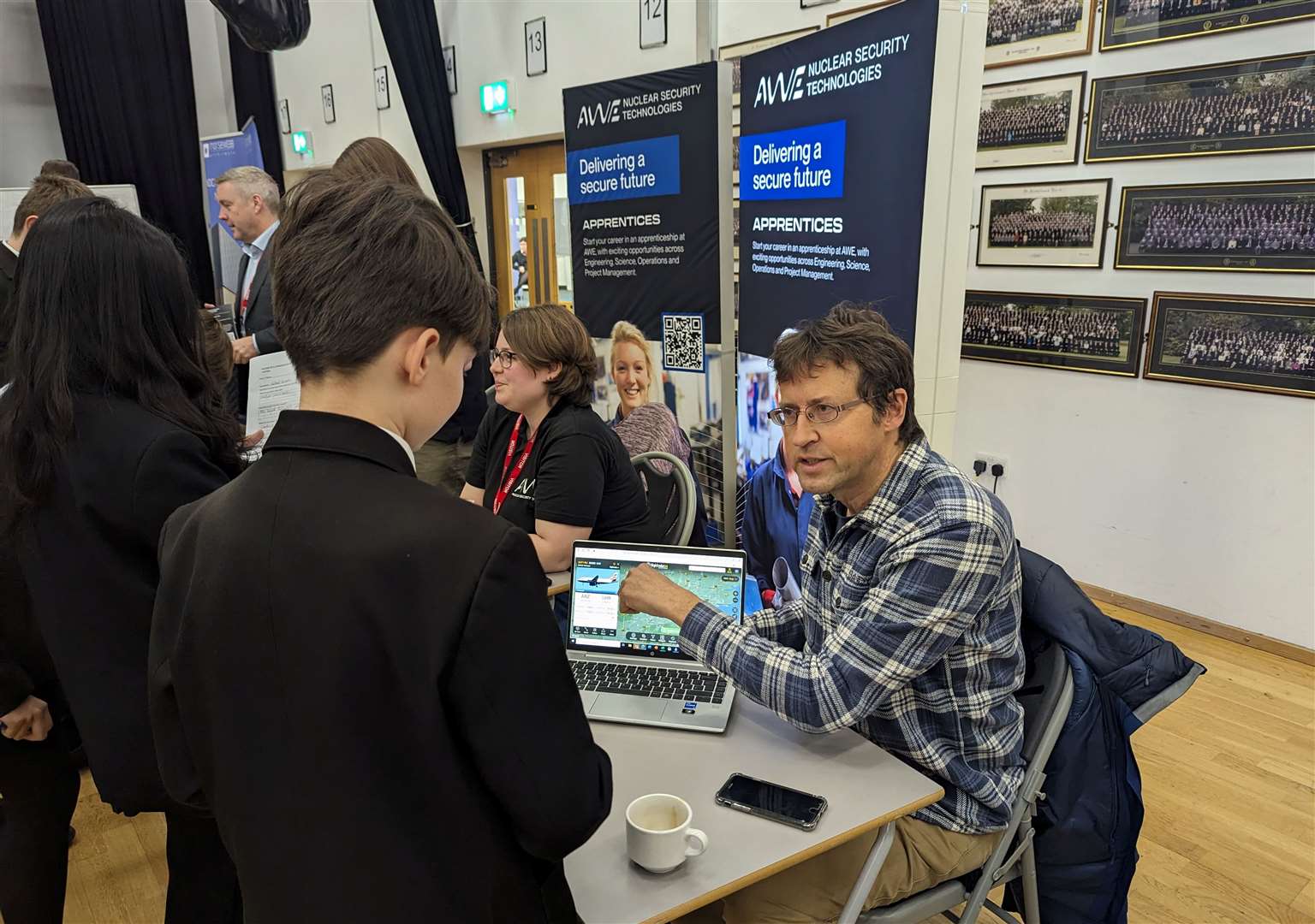 Pupils learning about nuclear technologies at St Bart's careers fair