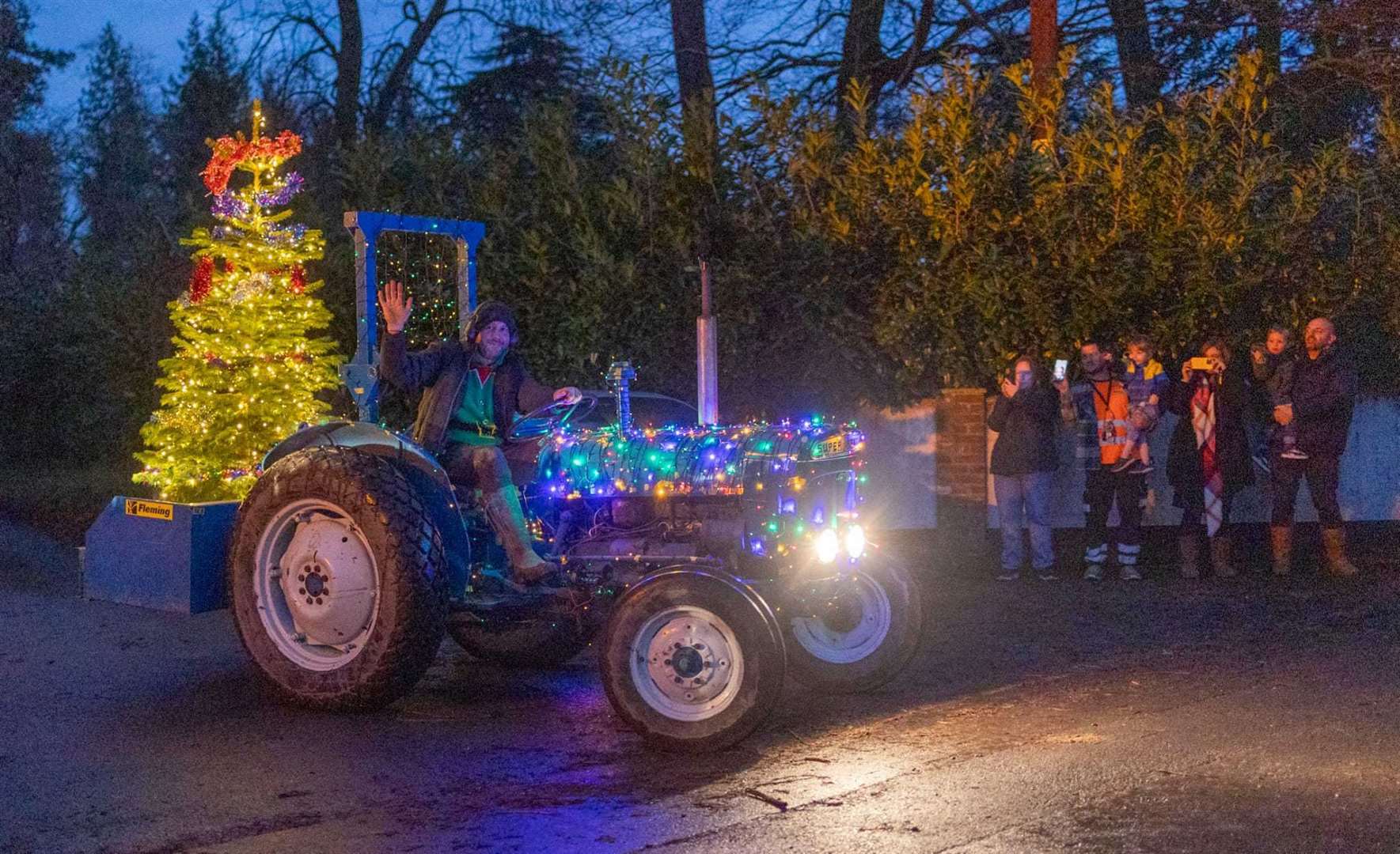 One of the festive tractors on the tractor run