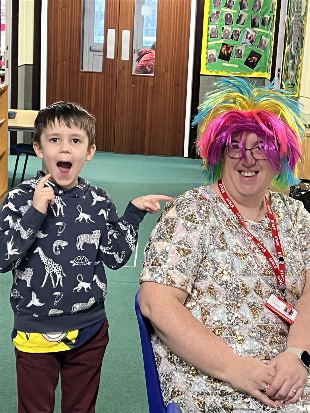 Both pupils and staff got in on the act