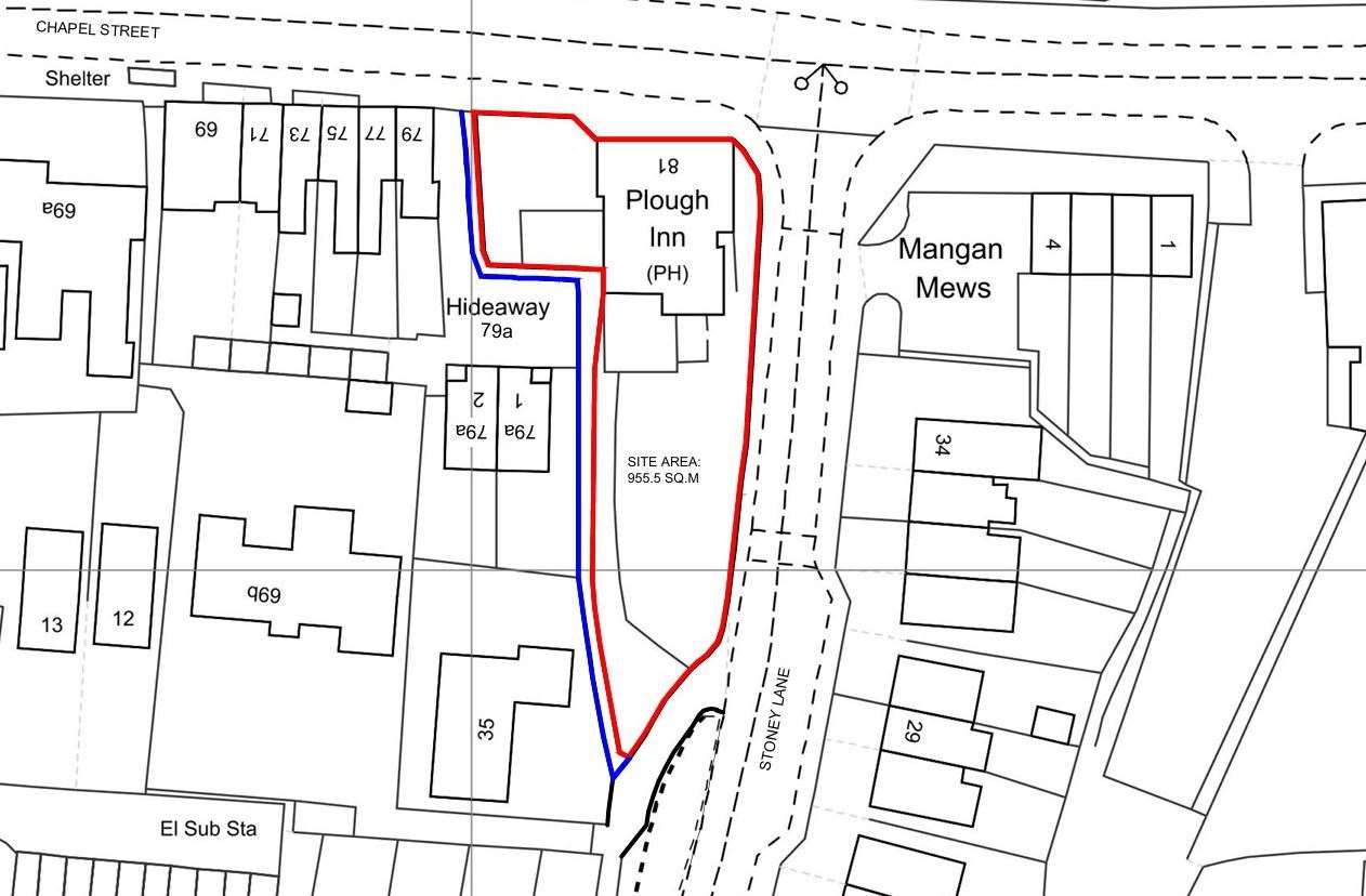 The site of the new development at the former Plough Inn