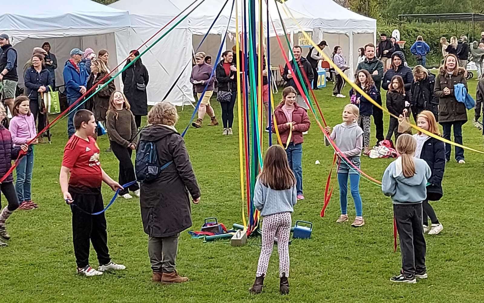 May Pole Dancing at Brightwalton Fete. Credit: Katherine Moore