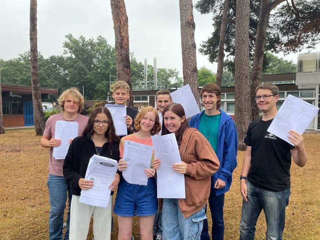 Pupils at The Clere School celebrated their results (58893319)