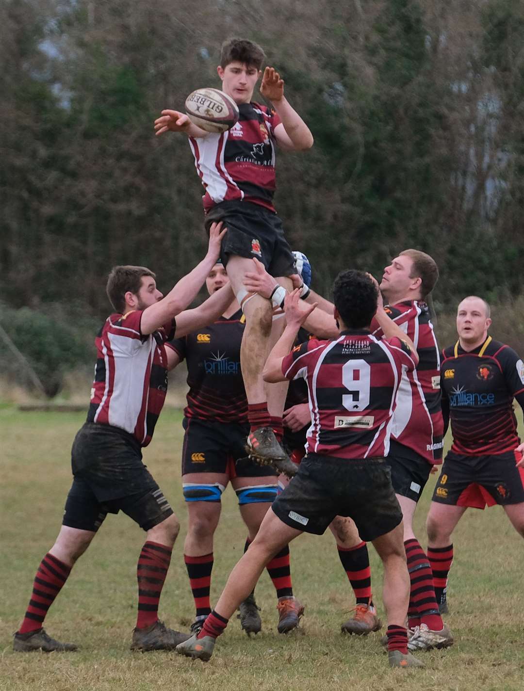 The play continues following a line-out