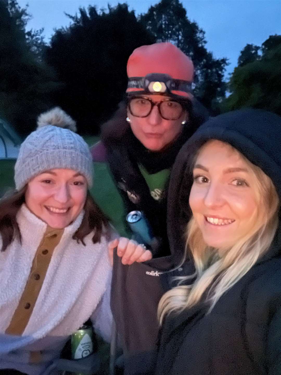 The Newbury Building Society marketing team getting ready to sleep outside in the cold, wind and rain on October 18