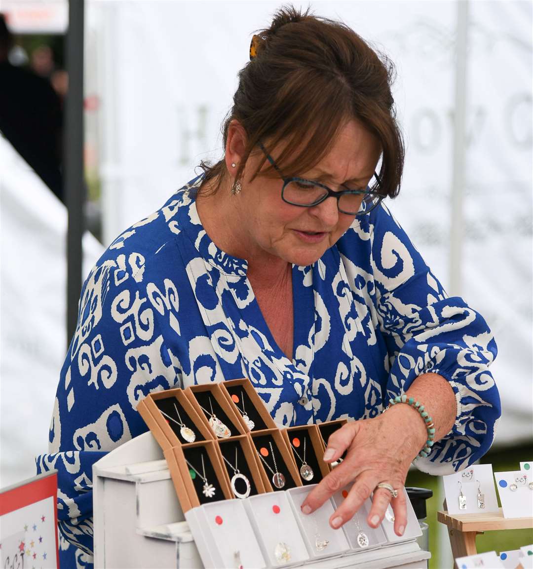 Silver jewellery maker, Caren Cotton. Credit: Julia Hoaen