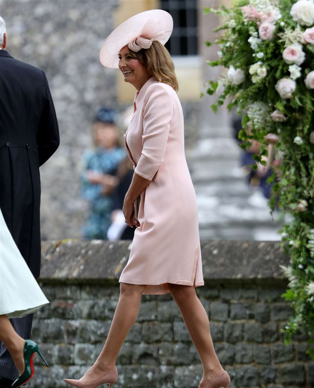 Carole Middleton arriving at the wedding of Pippa in May 2017 at St Mark's Church, Englefield