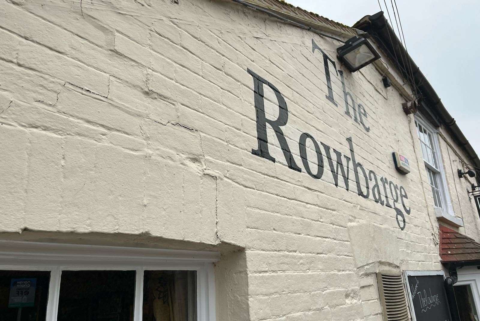 Fresh cracks have formed above the window of The Rowbarge, staff say